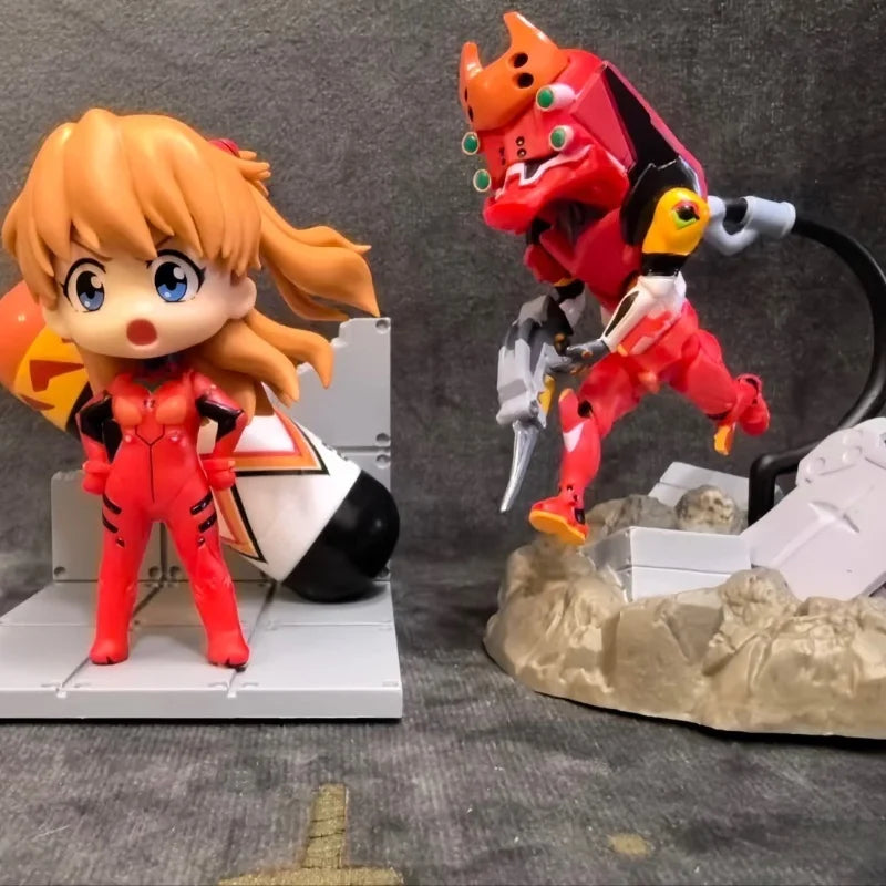 Anime EVA Ayanami Rei Asuka Q-version kawaii Action Figures PVC Model Statue Toys doll Re-ment Desk Decor Gift 1Pcs Random Style