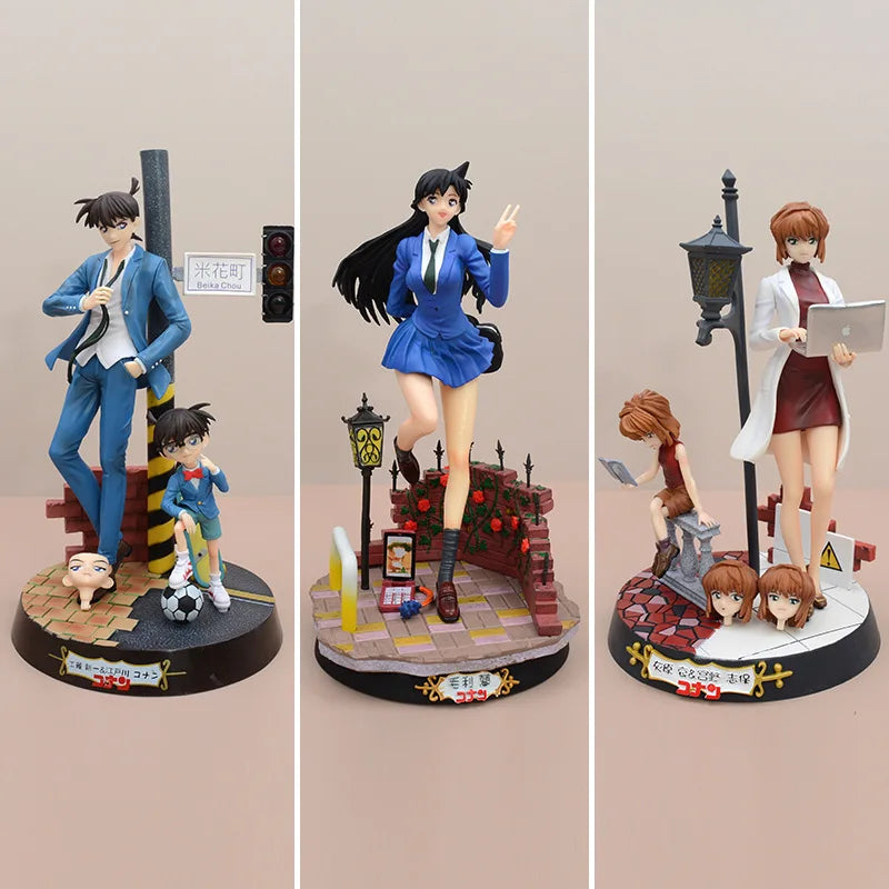 Detektiv Conan GK Preis Figur Kudo Shinichi Edogawa Conan Austauschbarer Kopf Anime Statue Beika Chou Szene Sammlerstück Modell