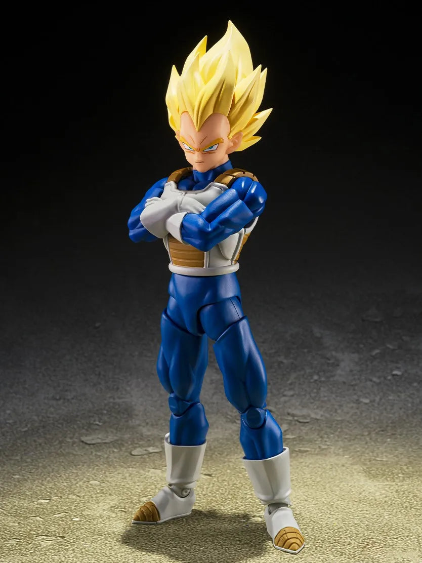 Original BANDAI S.H.Figuarts Super Saiyan Vegeta Dangerous Pride Dragon Ball Z Action Figure Toys PVC Model Collector