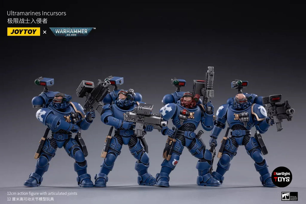 JOYTOY Warhammer 40K Ultramarines Incursors 4PCS Toys Model Ornaments Collection Ornaments 1/18 Action Figure