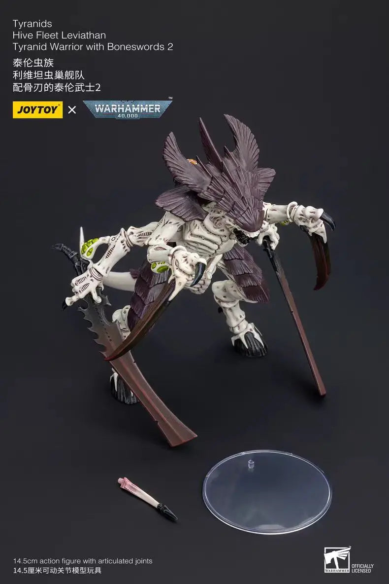 【In Stock】JOYTOY Warhammer 40K Tyranids Hive Fleet Leviathan Tyranid Warrior with Boneswords 2 1/18 Action Figure Articulated