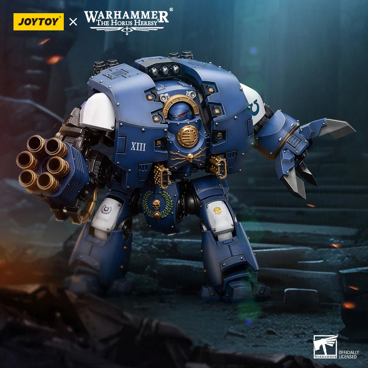 JOYTOY Warhammer 1/18 Actionfiguren Mecha 28.6cm Ultramarines Leviathan Dreadnought mit Zyklon-Melterlanze und Belagerungsklaue