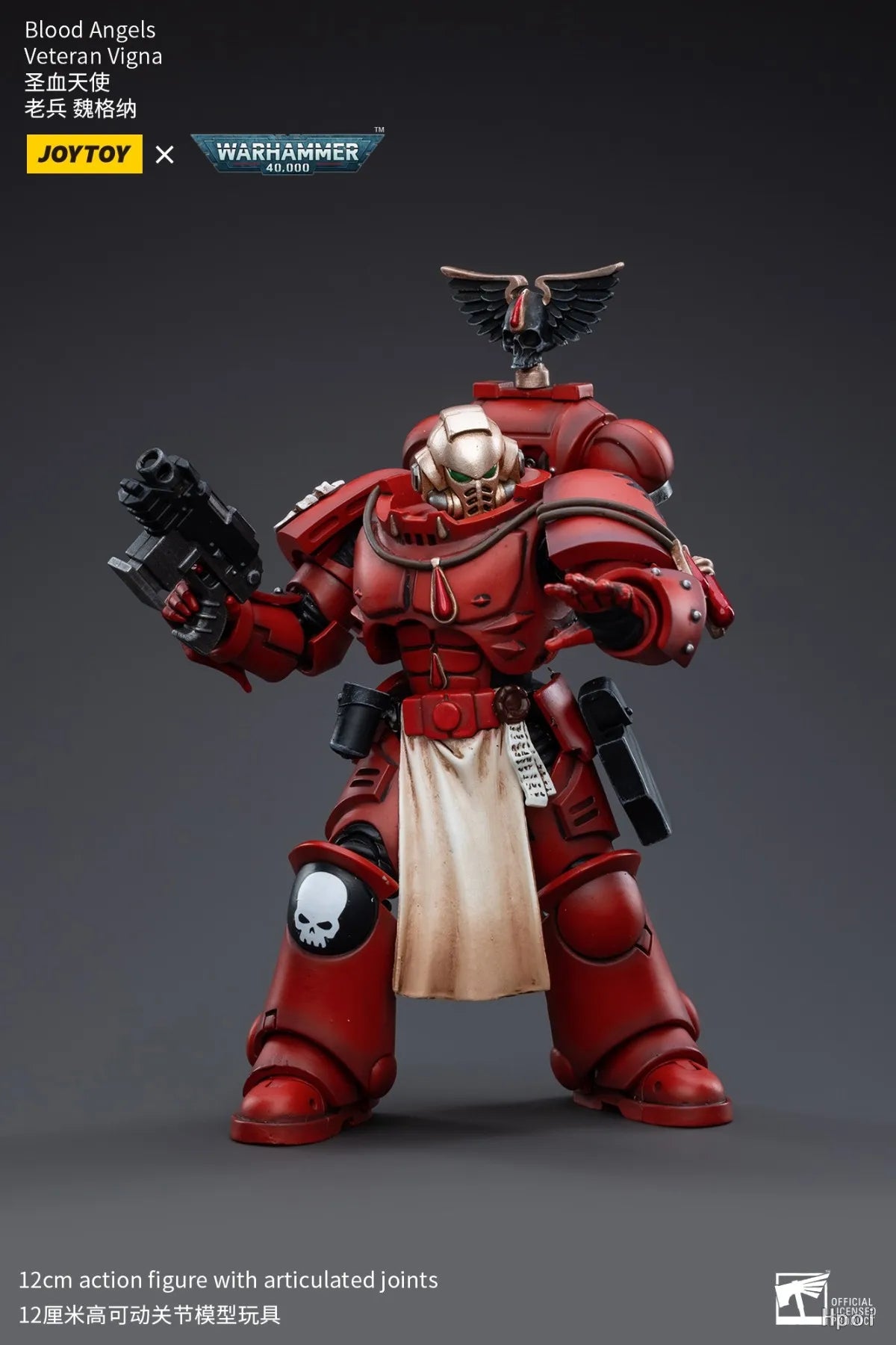 Original in Stock JOYTOY WARHAMMER 40K Blood Angels Veteran Vigna 1/18 Action Figure Model Toy Gift Collection Ornament