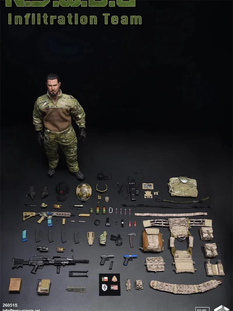 EASY&SIMPLE ES 26051S 1/6 Scale N.S.W.D.G Infiltration Team Sealteam Full Set 12" Action Figure Model Toys For Fans Collection