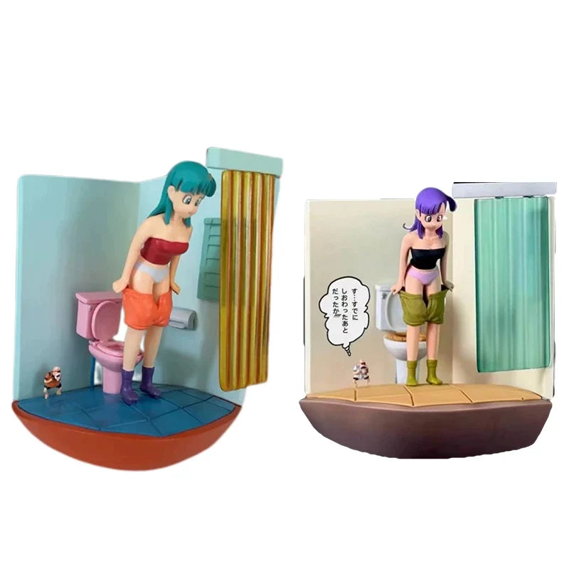 Dragon Ball Anime Figure Bulma Action Figures Master Roshi Toilet Peep Statue PVC Model Doll Collection Decor Toy Birthday Gifts