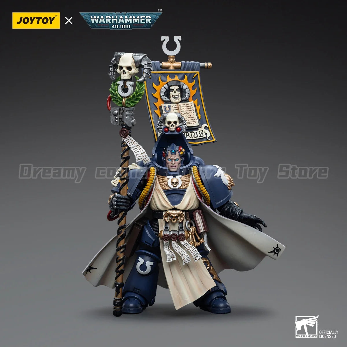 【In Stock】JOYTOY Warhammer 40K Ultramarines Chief Librarian Tigurius 1/18 Action Figure Toy Model Collection Ornament