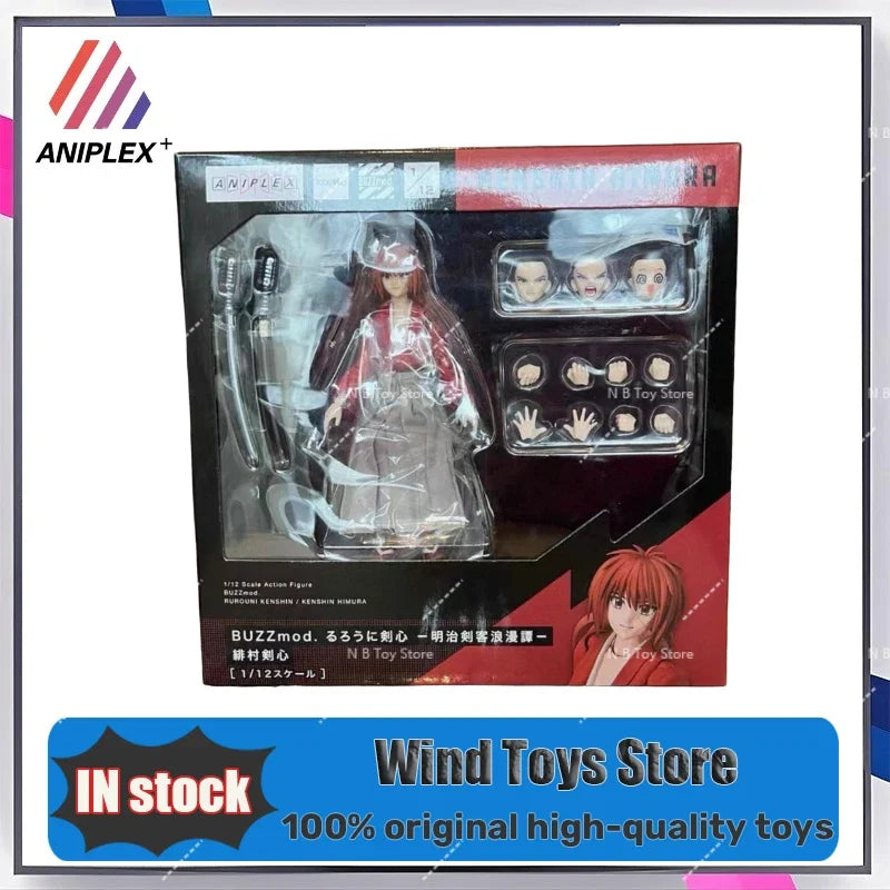 Original Aniplex BUZZmod Scale 1/12 Rurouni Kenshin Kenshin Himura in Stock Anime Collection of Action Figures Model Toys