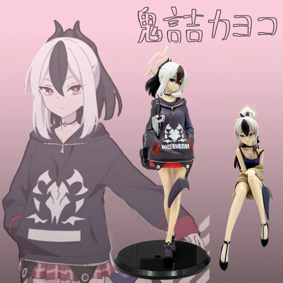 Anime Blue Archive Kayoko Figure Hooded Sweatshirt Kayoko Onikata Figure Beautiful Girl Standing Posture Figurine PVC Toys Gifts
