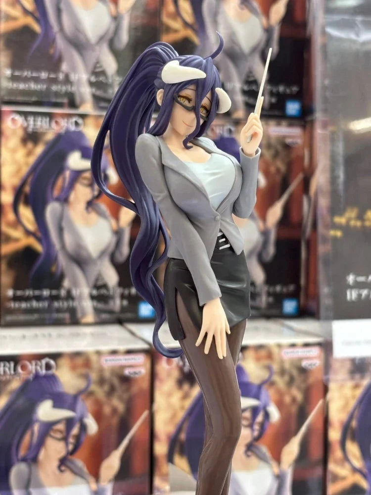 Bandai Original 20cm Eacher Style Version Overlord Albedo Anime Action Figure Model Desktop Decoration Toys