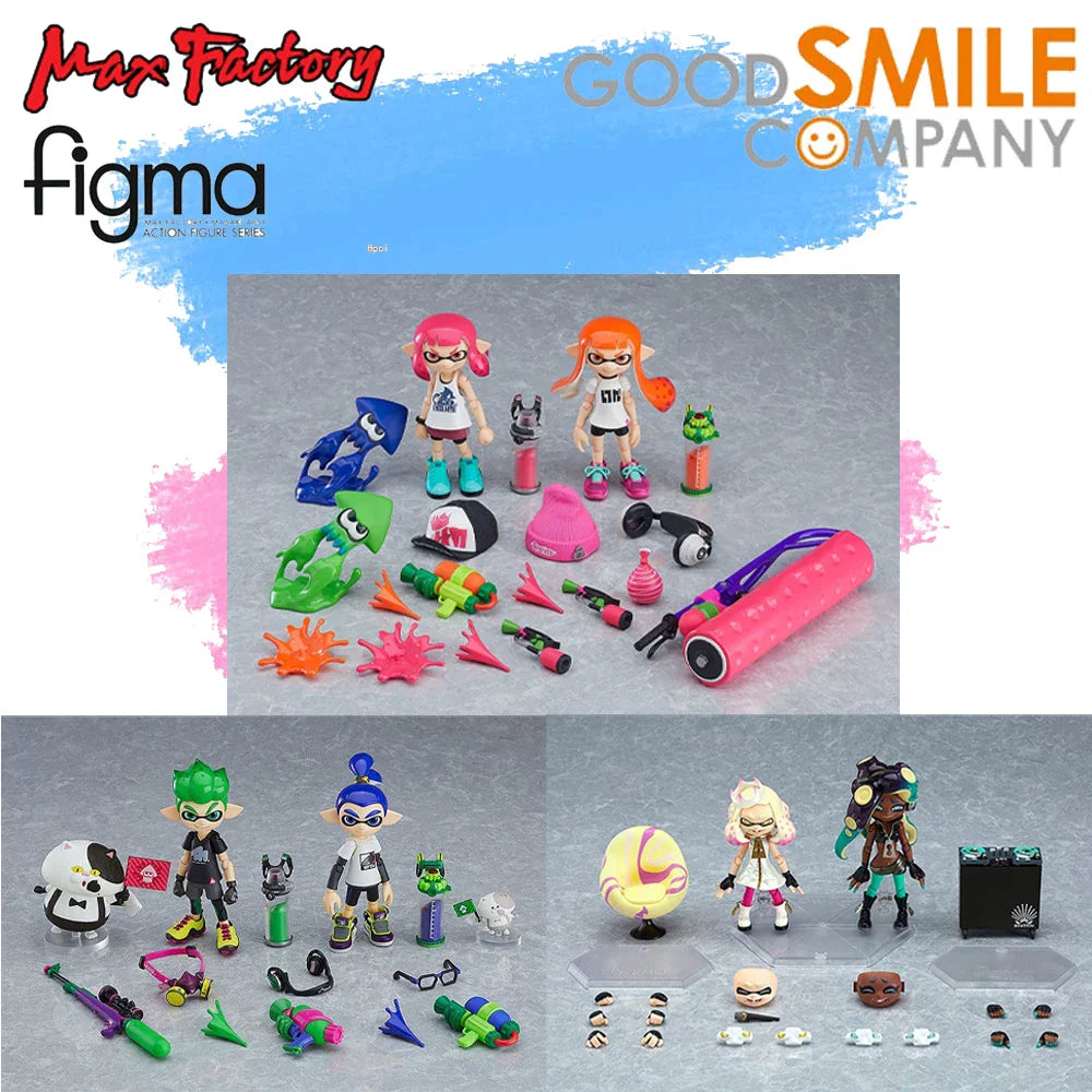 Auf Lager Echtes GSC Max Factory Figma Splatoon Mädchen Junge Figur Anime Action Modell Spielzeug