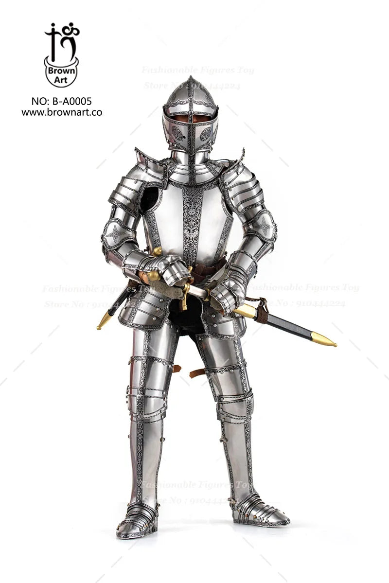 BROWN ART BA0005M 1/6 Men Soldier European German Duke Armored Soldier  Armored Soldier Stainless Steel Armor Weapon 12" Dolls