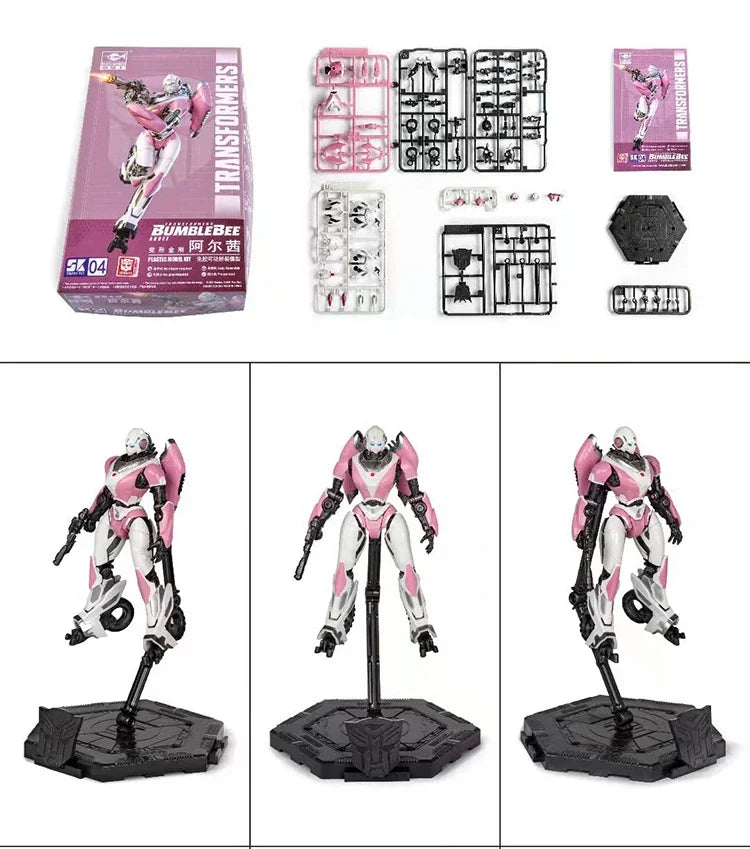 Trumpeter 08128  Assembly Model Transformers Bumblebee Arcee Glue-free Movable Plastic Model Figures DIY for Gundam Model Hobby