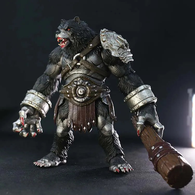 In Stock Memory Toys Adventurers World Brown & White Bearkin Warrior Shardclaw 21CM Articulated Action Figure Model Toy