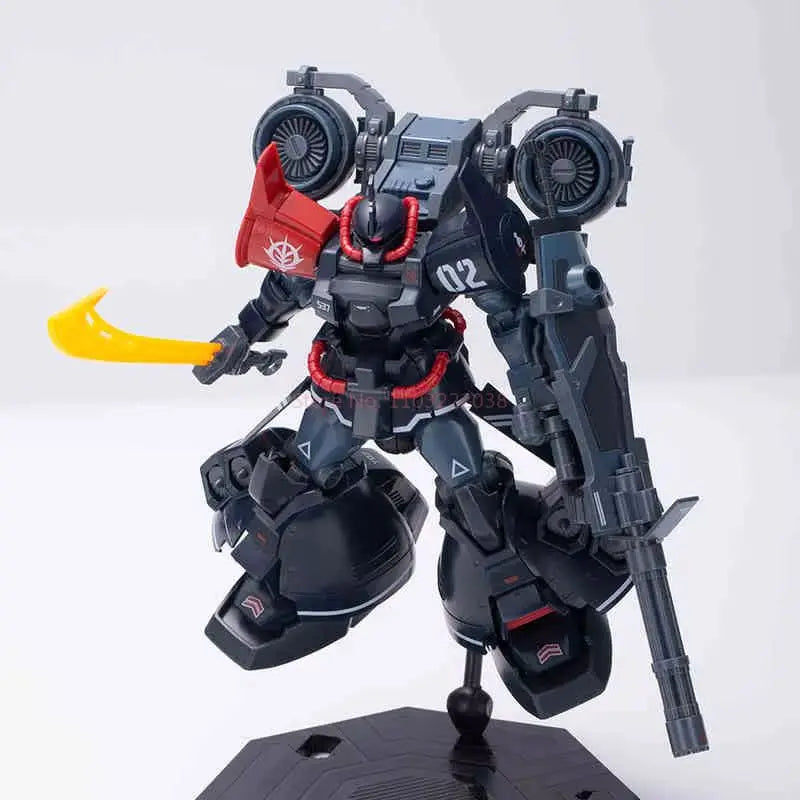 Gravitation HG 1/144 MS-07H-8 Gouf Flight Type Assembly Model Kit - Action Figure Plastic Robot Toy in Black Green Blue