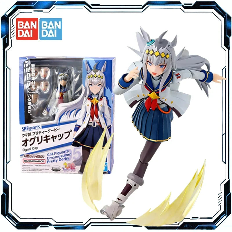Bandai Original SHF Pretty Derby Oguri Cap Tamamo Cross Umamusume Action Figure Toys for Boys Girls Kids Gift Collectible