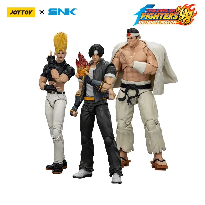 Auf Lager JOYTOY SNK 1/18 Actionfigur KOF 98UM Hero Team Kyo Kusanagi Goro Daimon Benimaru Nikaido Actionfiguren Spielzeugmodell