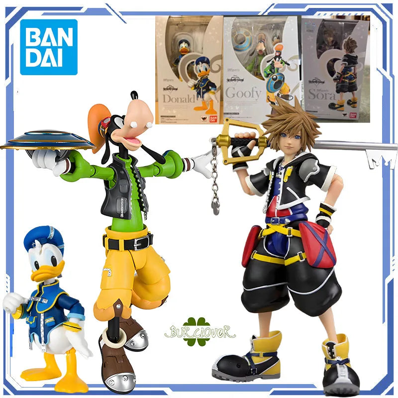 BANDAI GENUINE ORIGINAL SHF AMERICAN SERIES THE HEART OF THE KINGDOM 2 SOLA GOOFY DONALD  Action Figure Toys For Boys Girls