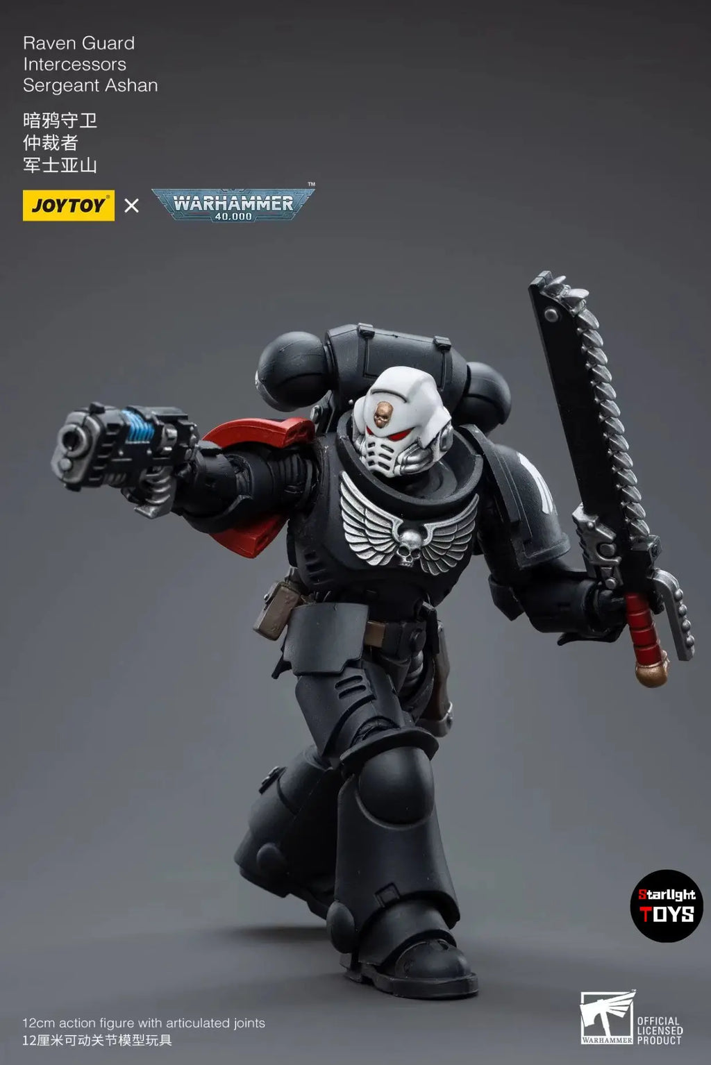 【JOYTOY】Warhammer 40K Raven Guard Intercessors Sergeant Ashan 1/18 Action Figure Toys Collection