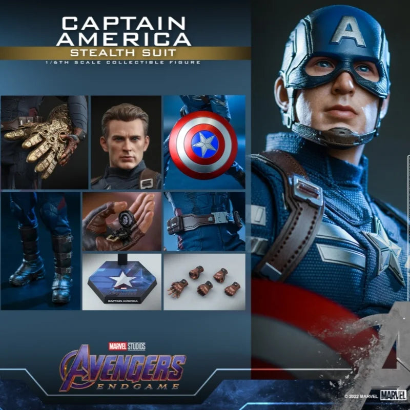 Genuine Marvel Avengers 4 Captain America Undercover Suit Handmade Collection Action Figure Authentic Ht Mms607 Ornament Toy