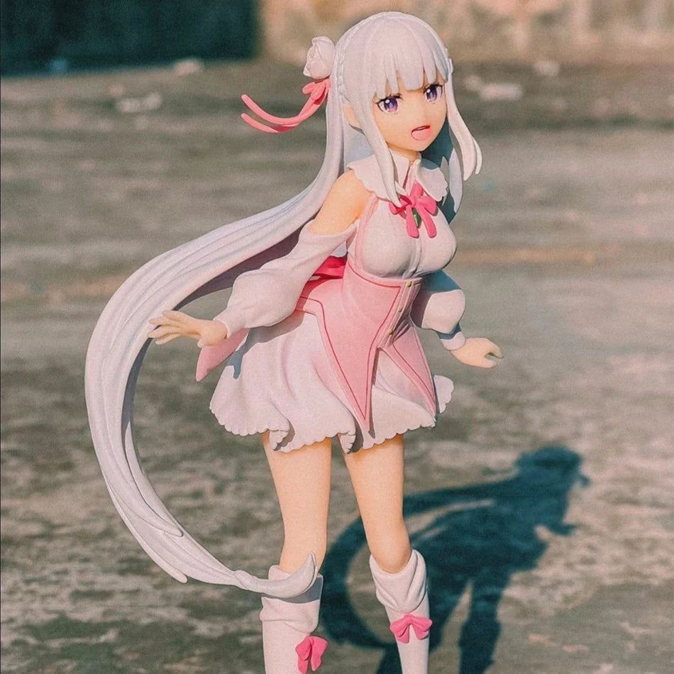 17cm Re: Zero Starting Life in Another World Anime Figure Emilia Memory Snow Kawaii Magical Girl Anime Cartoon Model Toy Gifts