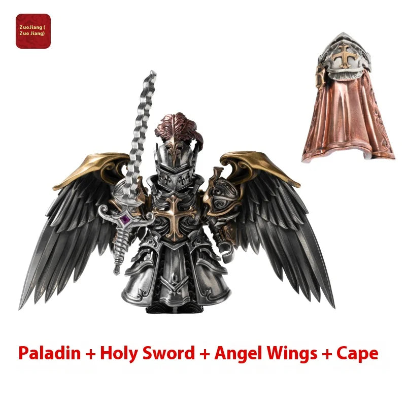 Detachable Metal Paladin Crusader Knight Figurine Chinese Style Desktop Ornament Collectible Action Figure Model Toy Gift