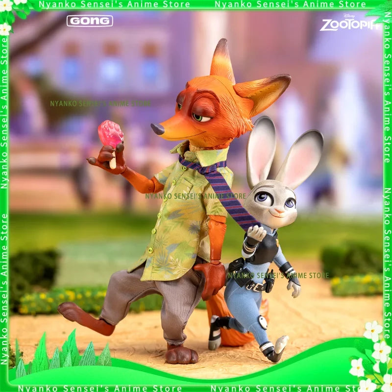 GONG & PoP Original Zootopia Judy Nick Set Cloth Action Figure Anime Model Trendy Toys Desktop Doll Collectibles In Stock