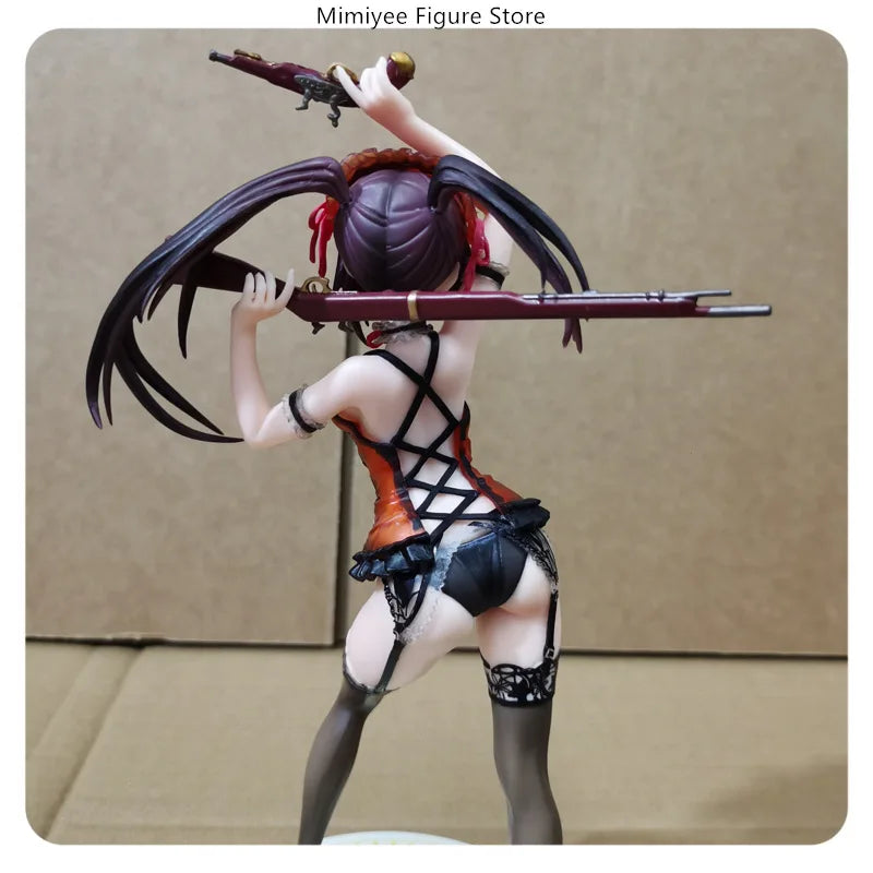 21cm Date A Live Kurumi Tokisaki Anime Twin Gun Girl Swimsuit Standing Pose PVC Figure Statue Desktop Decoration Gift
