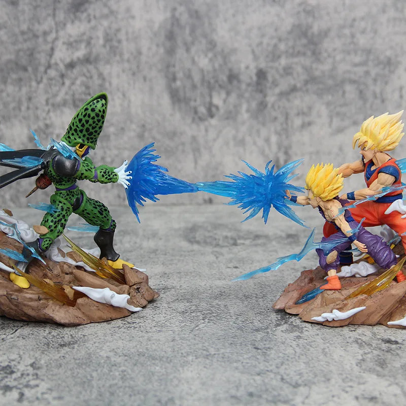 Dragon Ball Z Anime Figure Son Goku Kamehameha Figures Cell Kakarotto Super Saiyan Decoration Model Statue Doll Toy Gifts