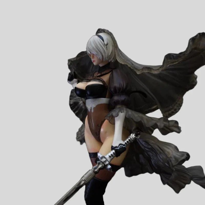 NieR:Automata Nier Bridal Gown Figure, Dual Interchangeable Head Sculpts, Elegant Collectible Model Gift for Fans