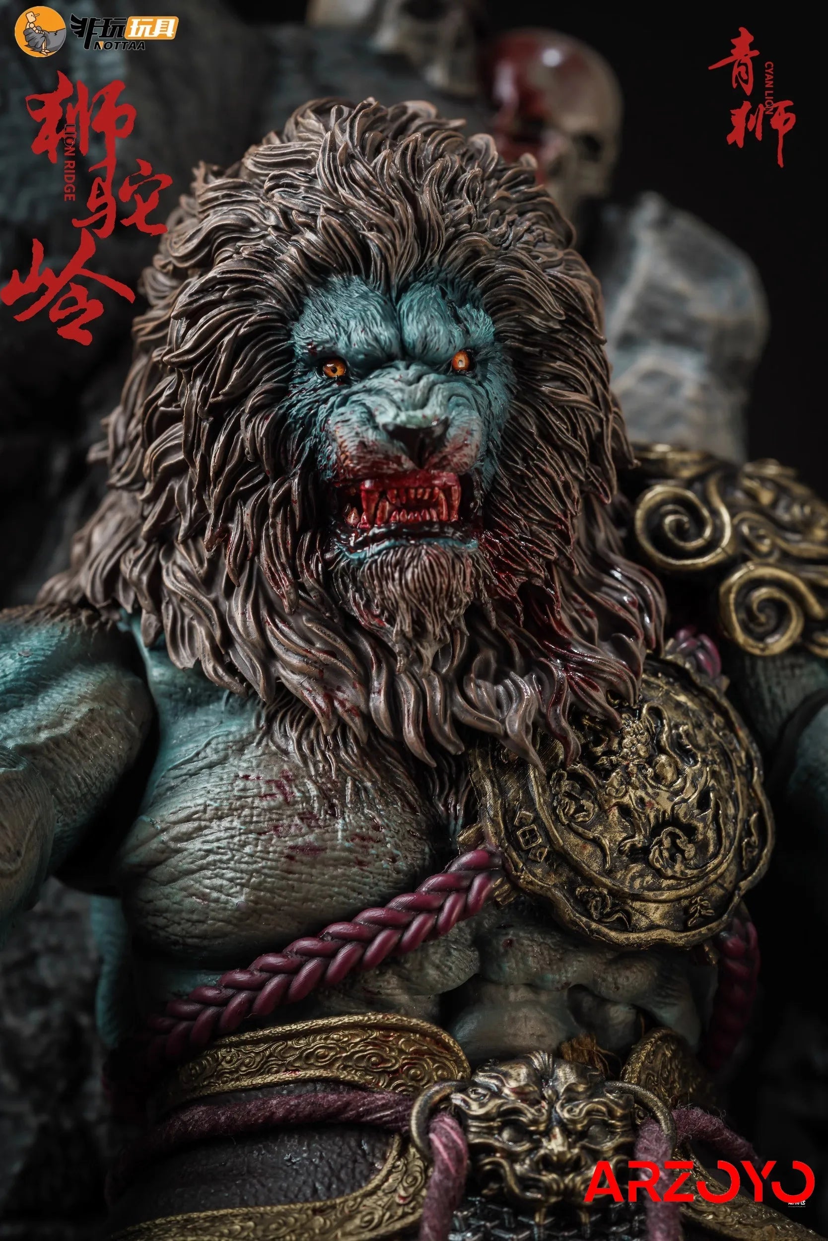 Nottaa YM005 1/12 Lion RidgeCyan Lion Double Head Action Figure Myth Soldier Figurine Model Toy for Collection
