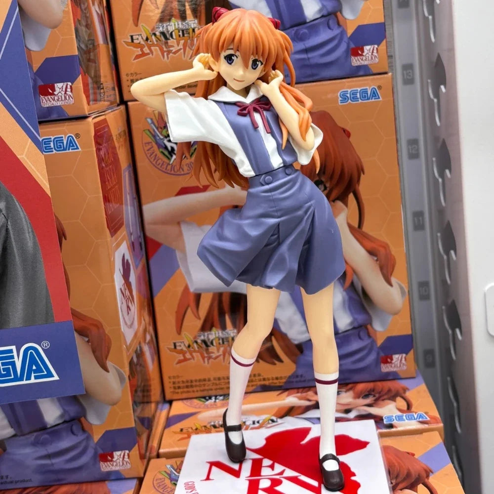 In Stock SEGA Original Genuine Anime Neon Genesis Evangelion XStellar Soryu Asuka Langrey Uniform Ver 21cm Model Toy Figure Gift