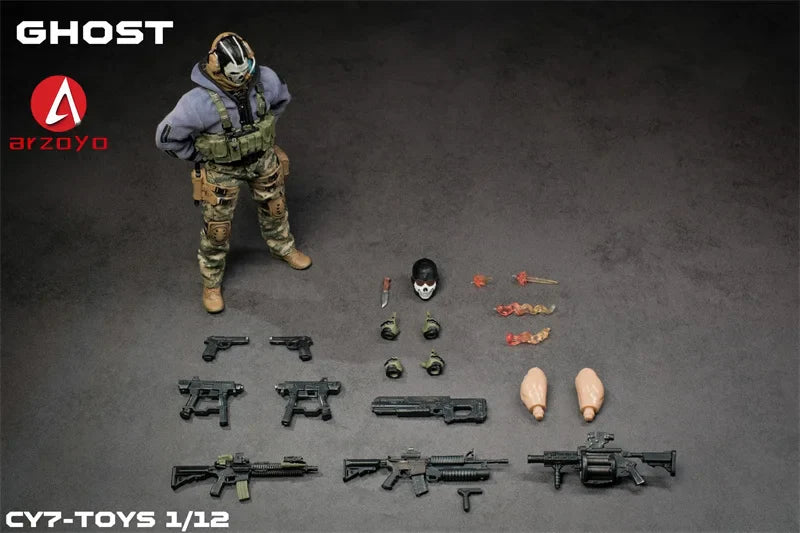 2025 Q3 CY7-TOYS 1/12 Scale Ghost Squad Special Forces Male Warrior Full Set 6inch Action Figure Body Original And Collectible