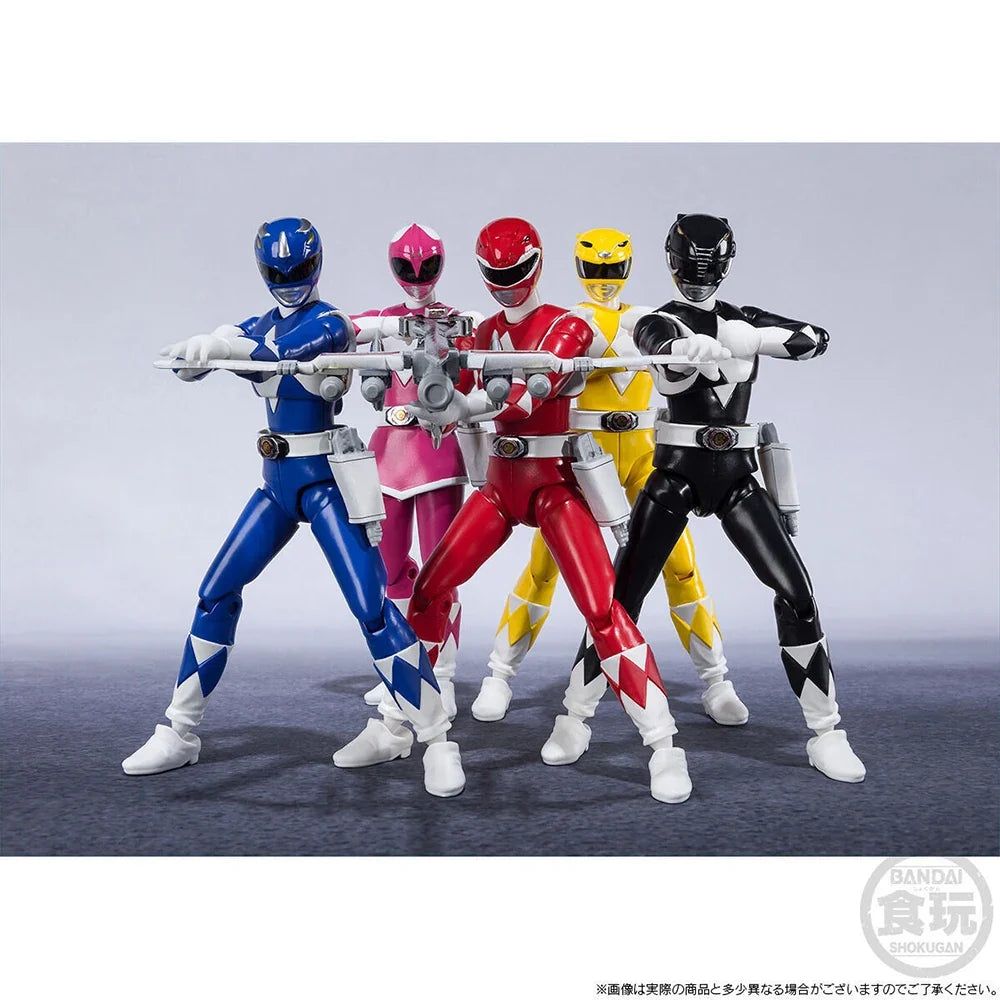 In Stock Original Bandai Shodo Super Kyouryuu Sentai Zyuranger Mighty Morphin Power Rangers Collectible Action Figures Model Toy