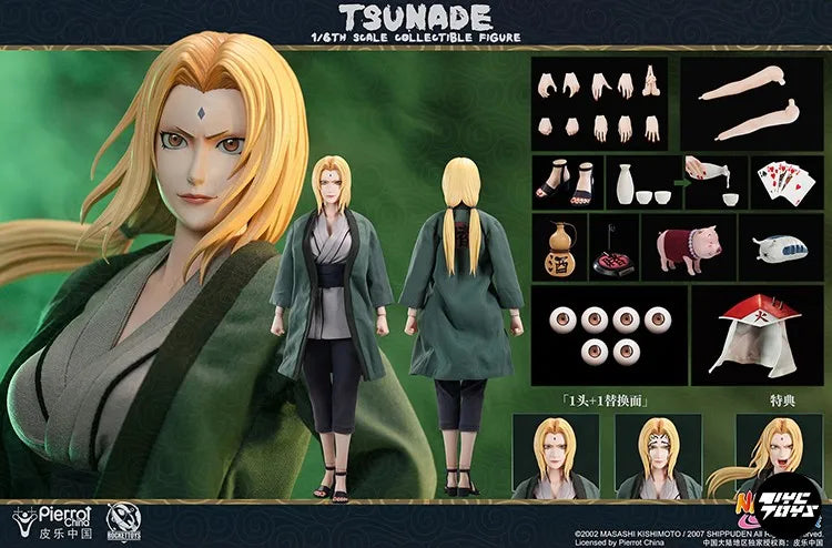 In Stock ROCKET TOYS Godaime Hokage Tsunade ROC-009 Naruto Shippuden Action Figure Anime Model Trendy Toys Desktop Doll