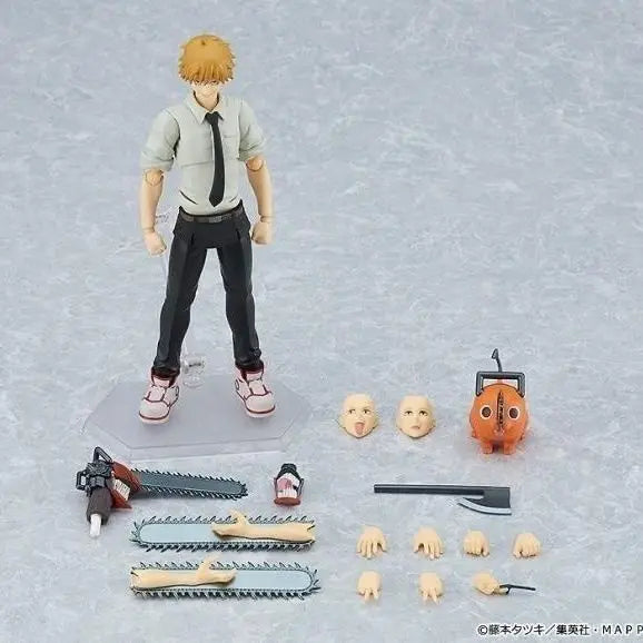 Chainsaw Man Figma 586 Anime Action Figure - Denji And Pochita Collectible Toys for Boys Display And Play Gift Idea