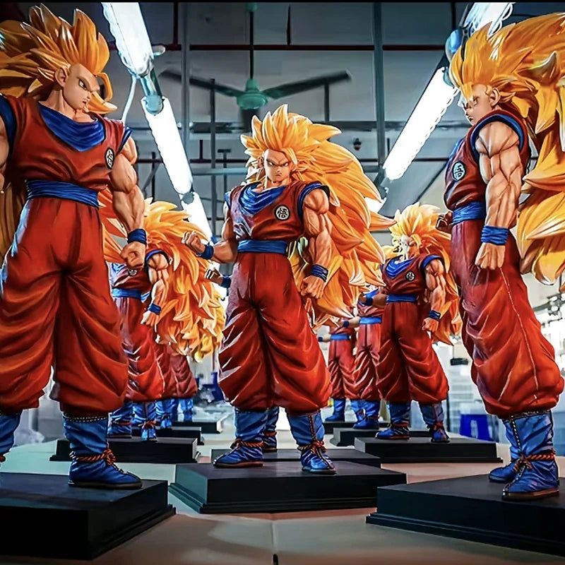 New Cartoon Animation Peripheral Desktop Chassis Ornaments 2% Super Monkey King Super Saiya Man Hand Operated Anime Model