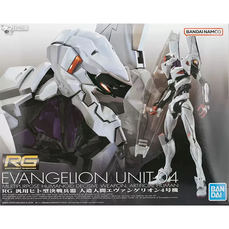 Bandai Genuine Figure EVA Model Kit Anime Figure RG Evanglion Unit-04 Mobile Suit Collection Model Action Figure for Boys Toys