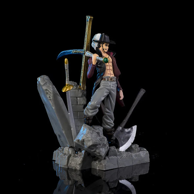 One Piece Summit War Hawk Eyes Mihawk Figure Shichibukai Anime Collectible Model Statue Battle Pose Display