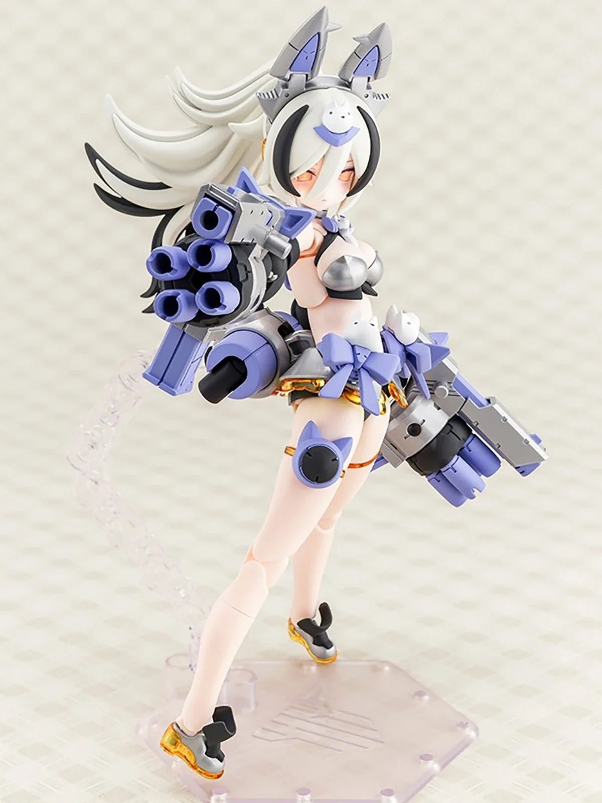 Original Genuine Kotobukiya Model Kits Megami Device PUNI☆MOFU Gin Lang 1/1 H=160mm Assembly Model Action Cute Toy Mecha Girl