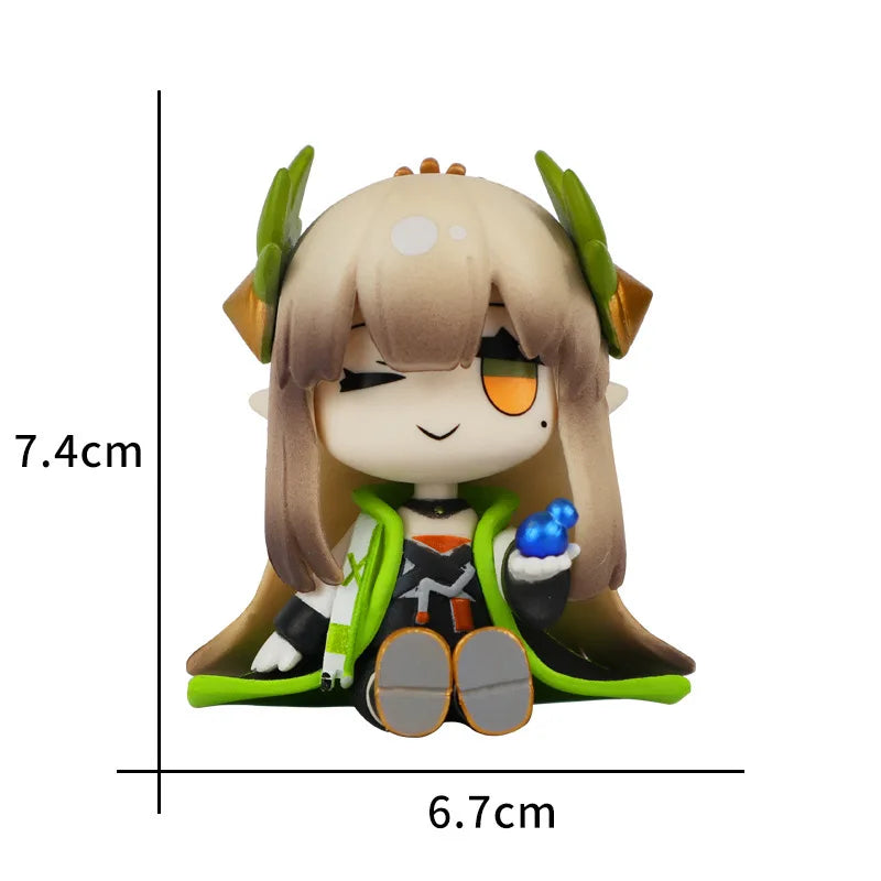 Sitting girl 7.5cm  Q Version Figure the Paradigmatic Model Toys Anime Game Periphery Kawaii Doll Gifts box packaging