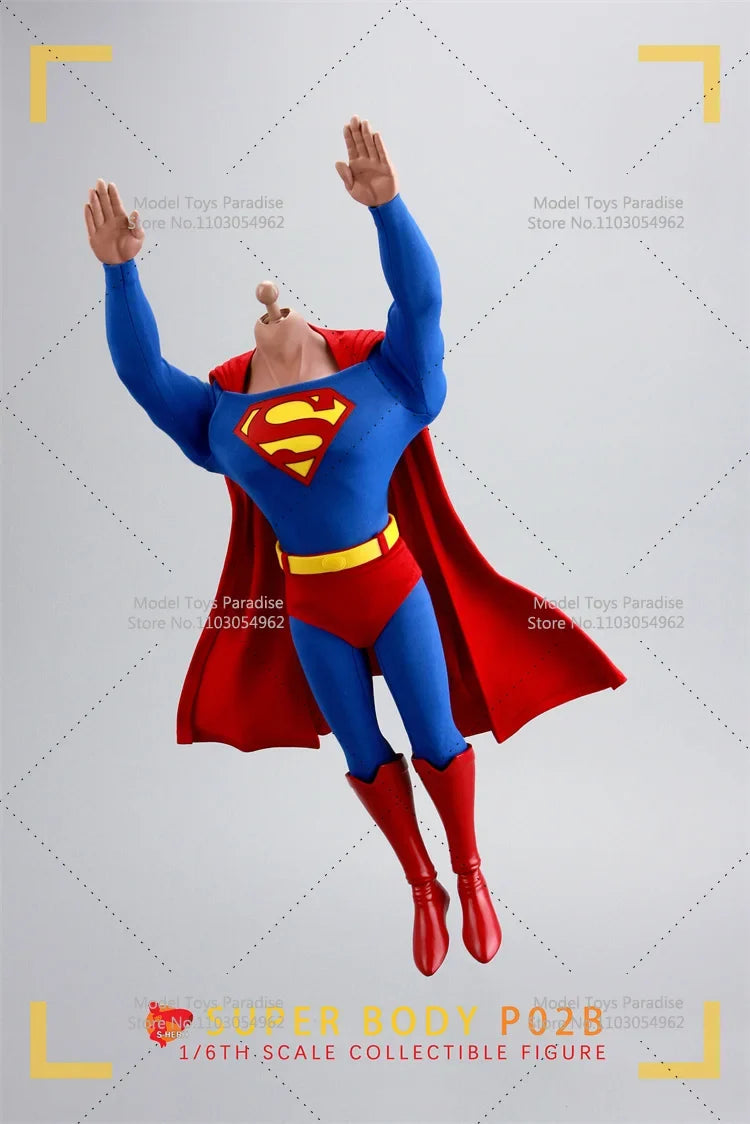 SHERO TOYS P01/P02 1/6 Soldier Anime Superman Hero Head Sculpt Body Doll Accessories Package Fit 12inch Action Figure Model