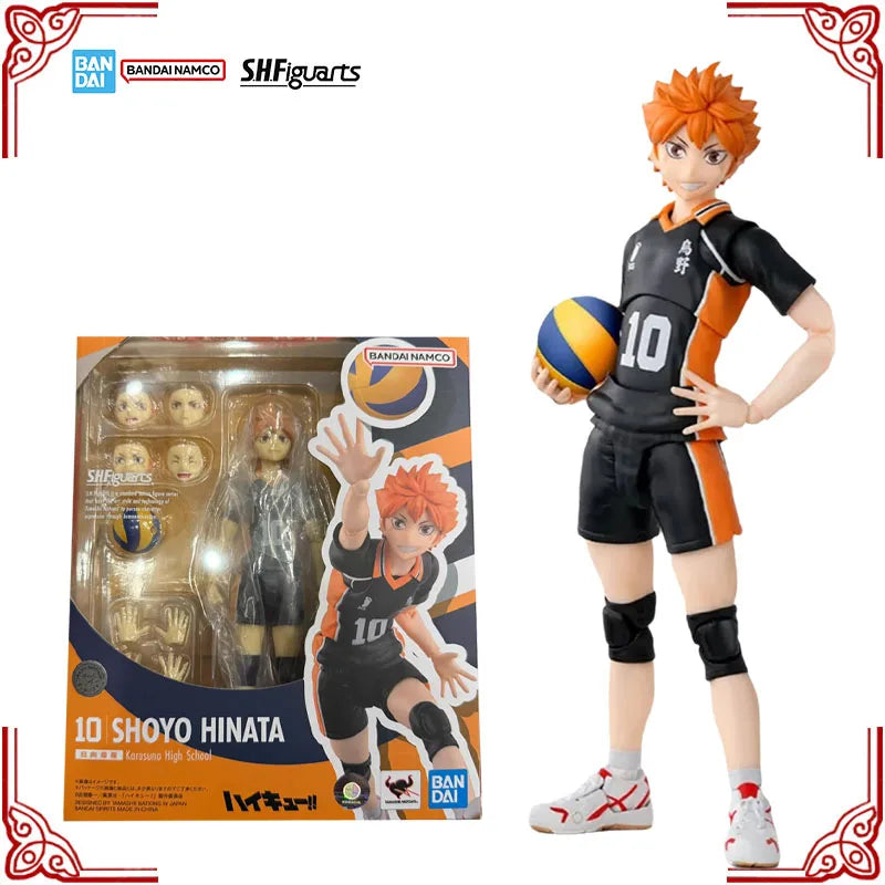 In Stock Genuine Bandai Haikyuu Model Kit SHF Shoyo Hinata Karasuno Anime Action Figure Collection Finished Model Boys Toys Gift