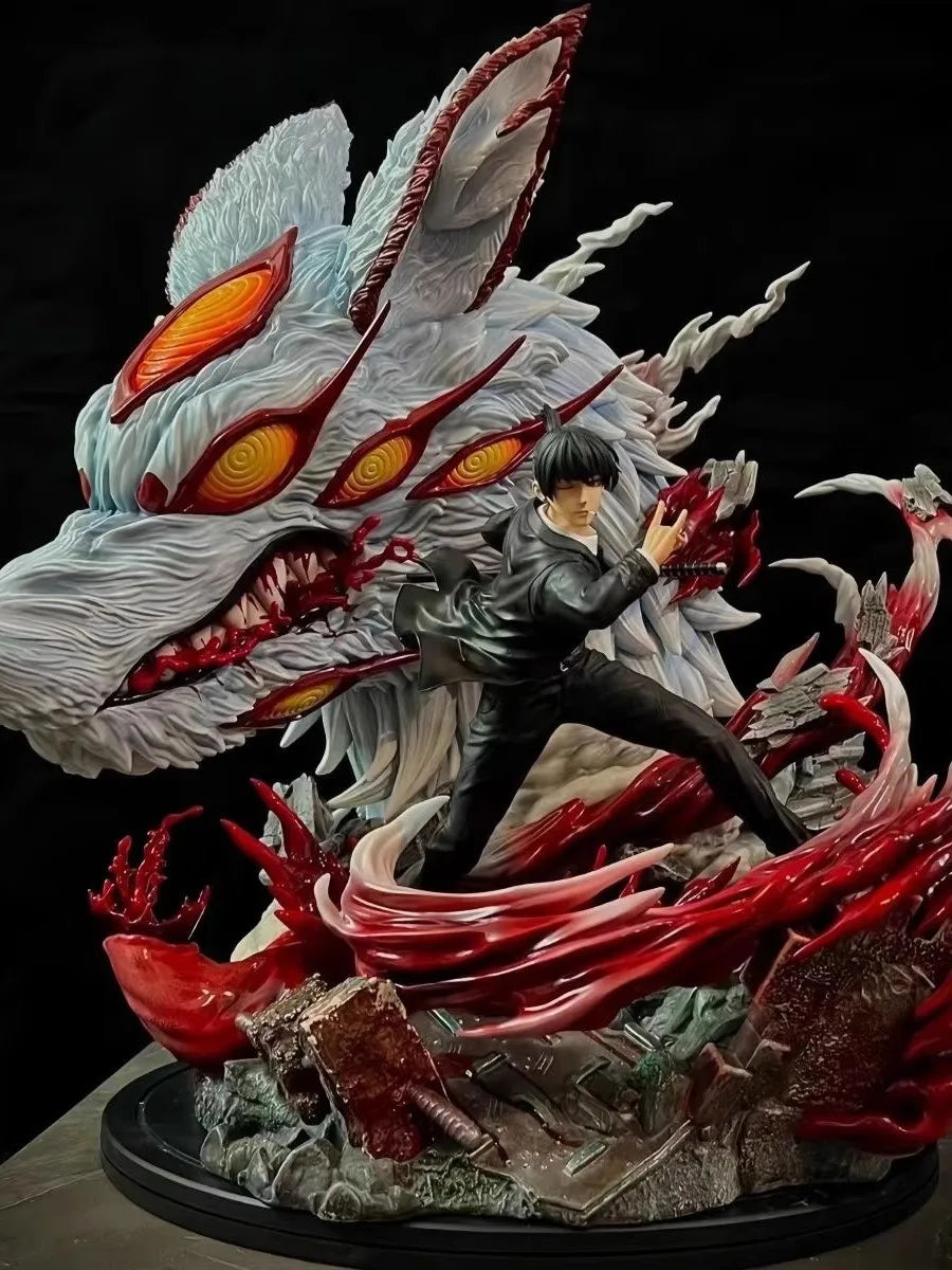 Reverse Blade Early Autumn  Saw Man Anime Sculpture Model GK Collectible Figure Trendy Plaything Scene Decoration