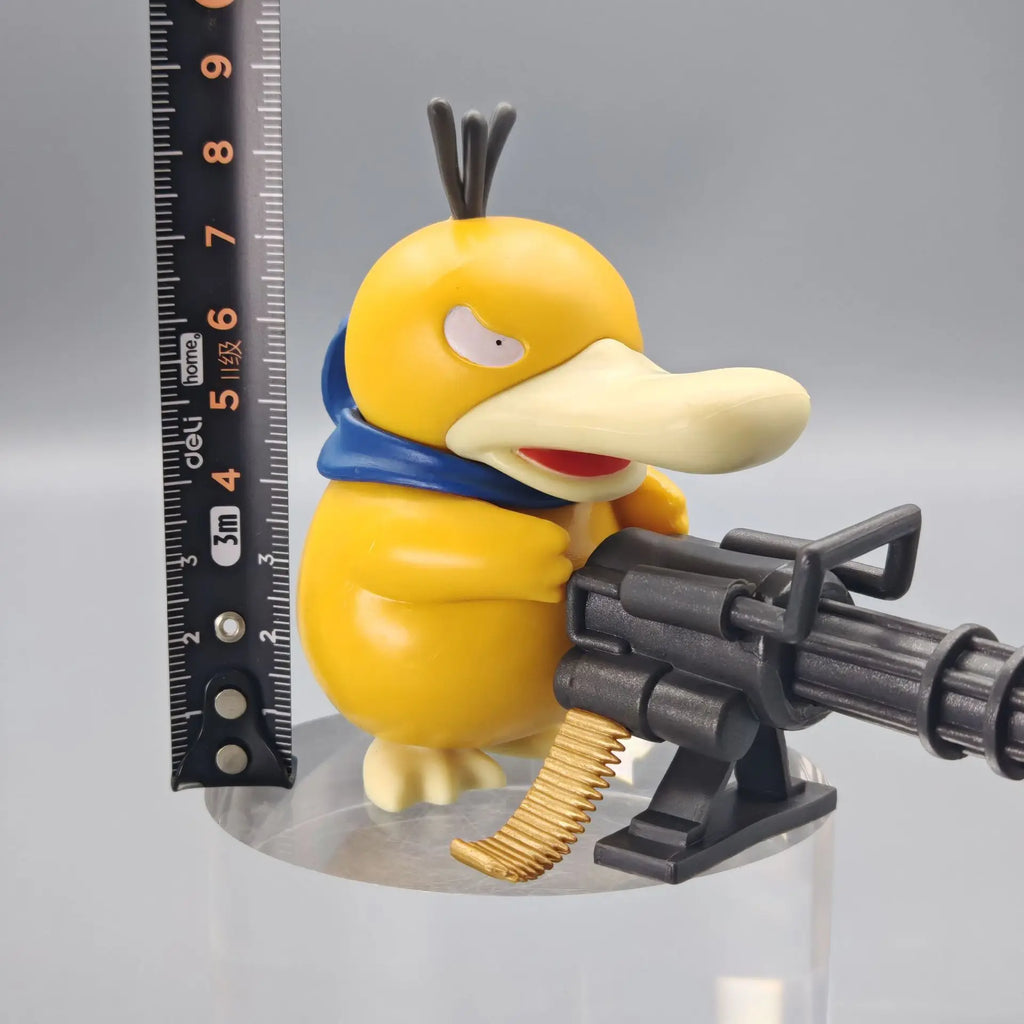 2025 Pokemon Serie Psyduck Gatling Gun Figure Toy Cute Duck Collection Creative Figurine Model Anime Gifts Car Decor Toys