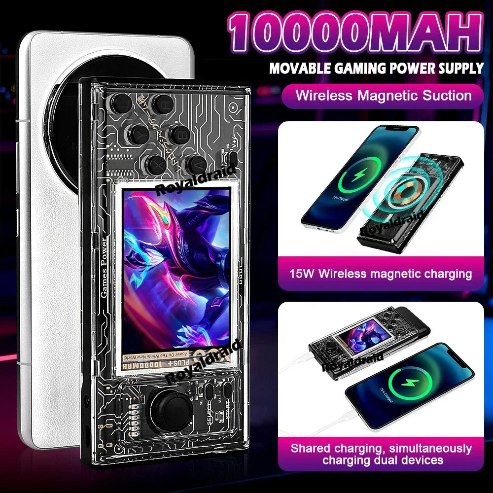 A10 Handheld Game Console Power Bank Integrated 10000mAh 20W Fast Charging Magnetic Wireless Charging Mobile Power Supply 2IN1