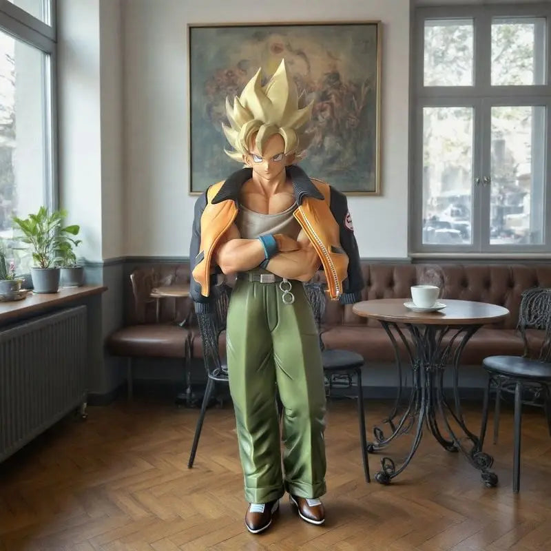 31cm Vf Civilian Clothes Son Goku Dragon Ball Anime Figures Boys Doll Decorative Statue Model Pvc Collection Toys Birthday Gifts