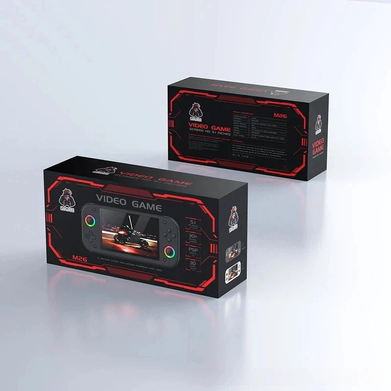 M26 Retro Handheld Game Console 5 Inch 3D Large Screen 4K HDR 20000+ Games 30+ Emulators Support PSP RGB Portable Gaming Device