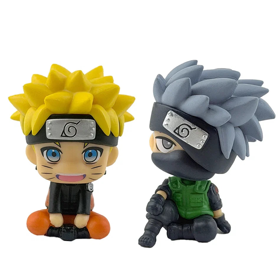 9cm Naruto Anime Figure Naruto Kakashi Action Figure Q Version Kawaii Sasuke Itachi Figurine Car Decoration Collection Model Toy