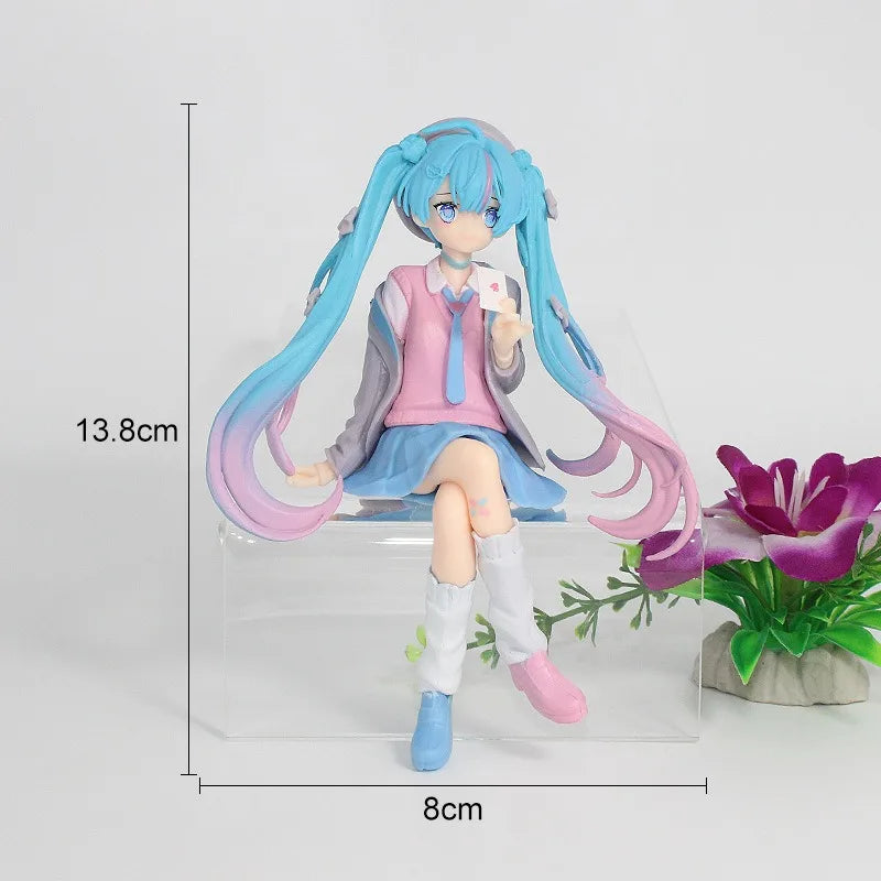 13.8CM 2025 New Anime Hatsune Miku Love suit jacket Kawaii Action Figure PVC Doll Model Toys ornament Desktop Decoration Gifts