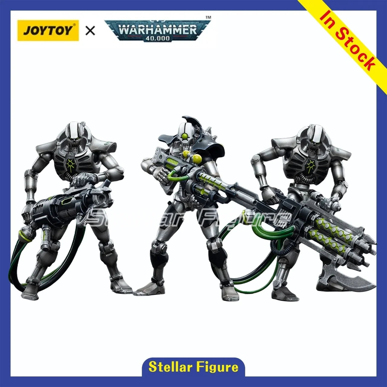 【SF】JOYTOY 1/18 Action Figure Necrons Sautekh Dynasty Deathmark lmmortal with Gauss Blaster Carbine Model Toys Gifts